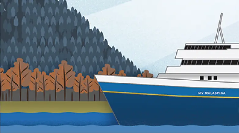 Illustration of Alaskan ferry MV Malaspina