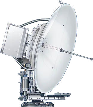 Technical illustration of a Cobham maritime satellite communications antenna